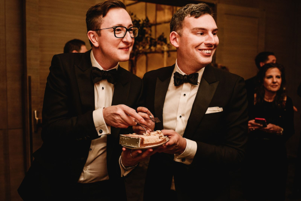 allure entertainment director Andy Eugene Shevertalov with husband  wedding hair and makeup ideas